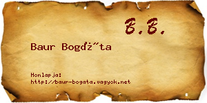 Baur Bogáta névjegykártya